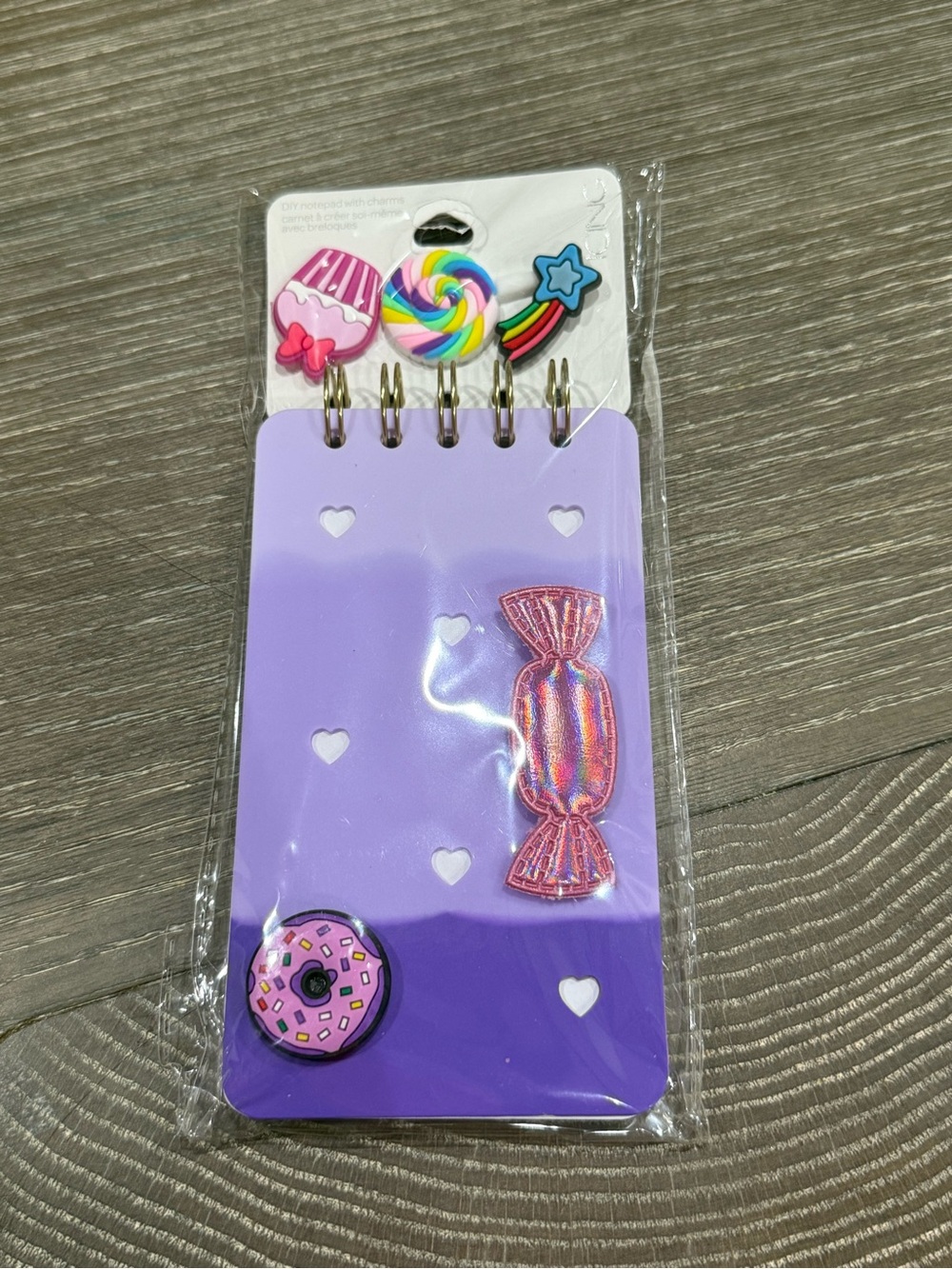 NWT Icing  Purple Candy-Themed Notebook with Charm Pins